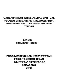 Image of GAMBARAN KOMPETENSI ASUHAN SPIRITUAL PERAWAT DI RUMAH SAKIT JIWA DAERAH DR. AMINO GONDOHUTOMO PROVINSI JAWA TENGAH